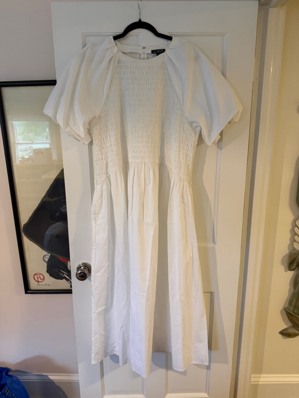 100% puff sleeve smocked Meadow dress J Crew